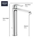 GROHE StarLight&reg; Chrome Single Handle Vessel Filler Bathroom Sink Faucet 