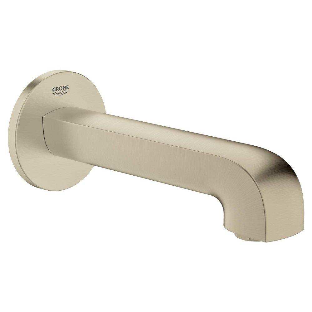 GROHE Brushed Nickel 1/2 x 7-7/8 in. NPT Metal Tub Spout 