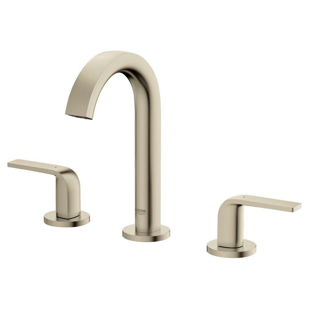 GROHE Brushed Nickel Two Handle Widespread Bathroom Sink Faucet 