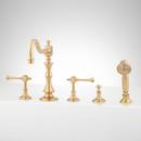 Three Handle Roman Tub Faucet in Brushed Gold (Trim Only)