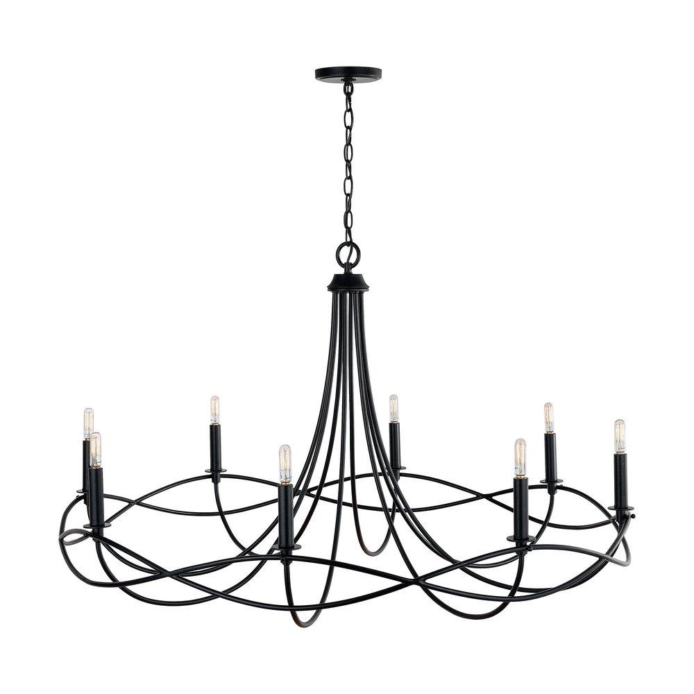 Capital Lighting Matte Black 60W 8-Light Candelabra E-12 Incandescent Chandelier 