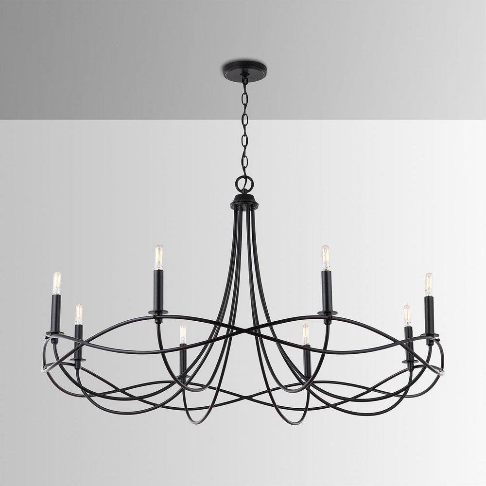 Capital Lighting Matte Black 60W 8-Light Candelabra E-12 Incandescent Chandelier 