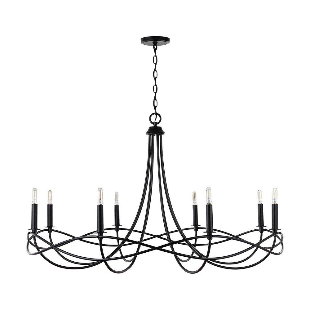 Capital Lighting Matte Black 60W 8-Light Candelabra E-12 Incandescent Chandelier 