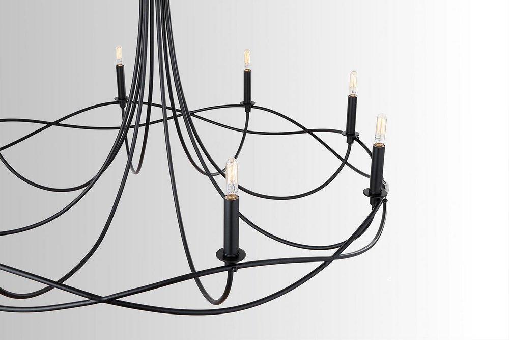 Capital Lighting Matte Black 60W 8-Light Candelabra E-12 Incandescent Chandelier 