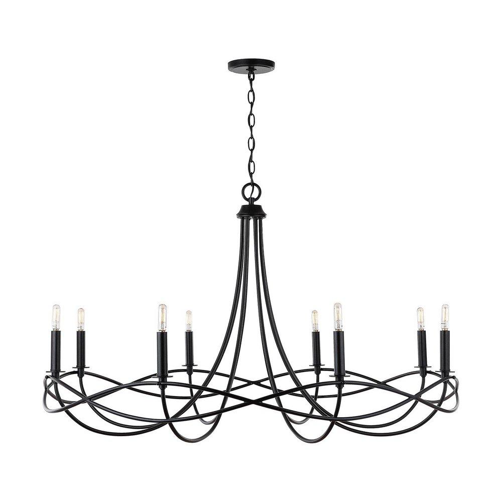 Capital Lighting Matte Black 60W 8-Light Candelabra E-12 Incandescent Chandelier 