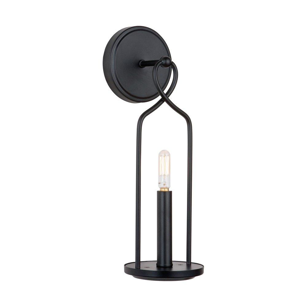 Capital Lighting Matte Black 60W 1-Light Candelabra E-12 Incandescent Wall Sconce 