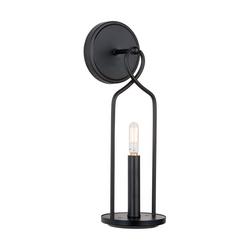 60W 1-Light Candelabra E-12 Incandescent Wall Sconce in Matte Black