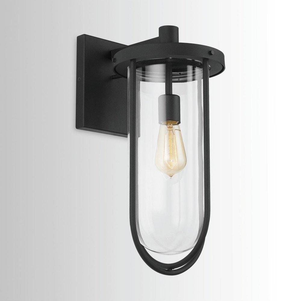 Capital Lighting Black 100W 1-Light Medium E-26 Incandescent Outdoor Wall Sconce 