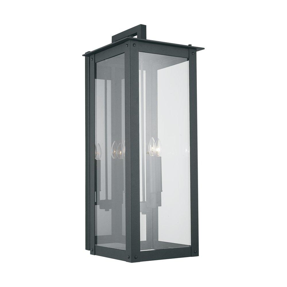 Capital Lighting Black 60W 4-Light Candelabra E-12 Incandescent Outdoor Wall Sconce 