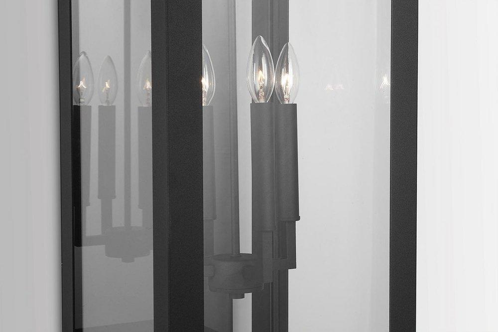 Capital Lighting Black 60W 4-Light Candelabra E-12 Incandescent Outdoor Wall Sconce 