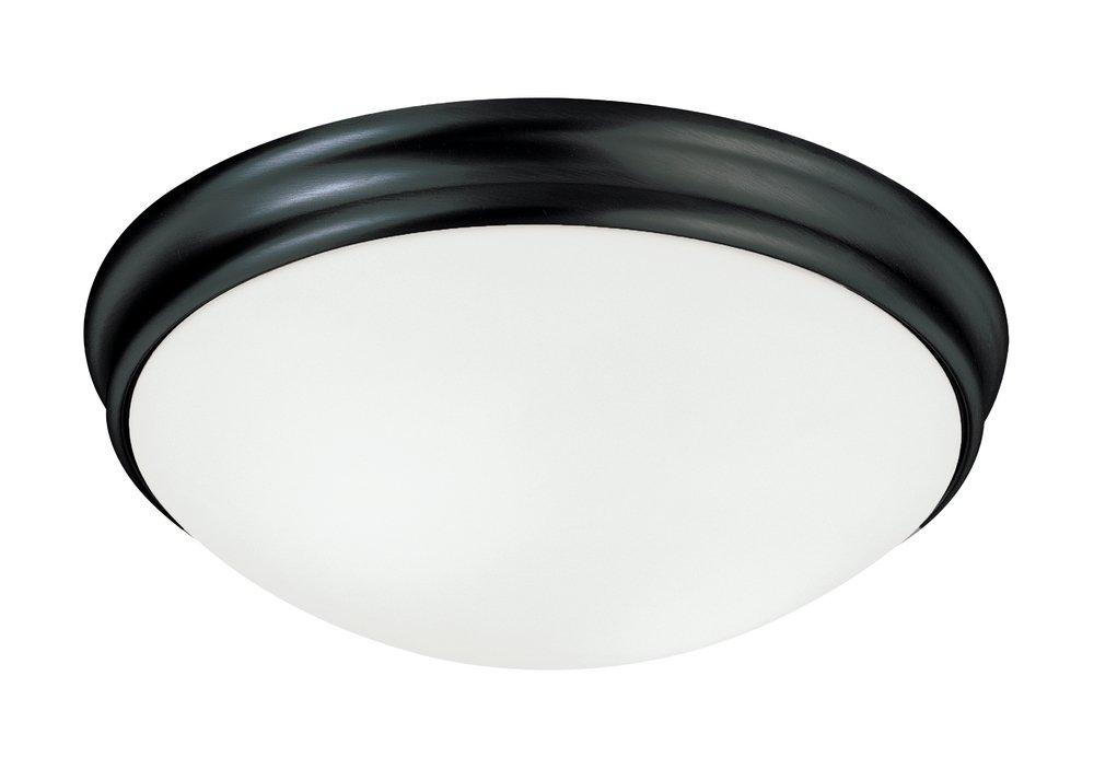 Capital Lighting Matte Black 12-1/2 in. 60W 2-Light Medium E-26 Incandescent Flush Mount Ceiling Fixture 