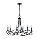 Capital Lighting Matte Black 60W 6-Light Candelabra E-12 Incandescent Chandelier 