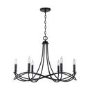 Capital Lighting Matte Black 60W 6-Light Candelabra E-12 Incandescent Chandelier 