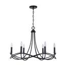 Capital Lighting Matte Black 60W 6-Light Candelabra E-12 Incandescent Chandelier 