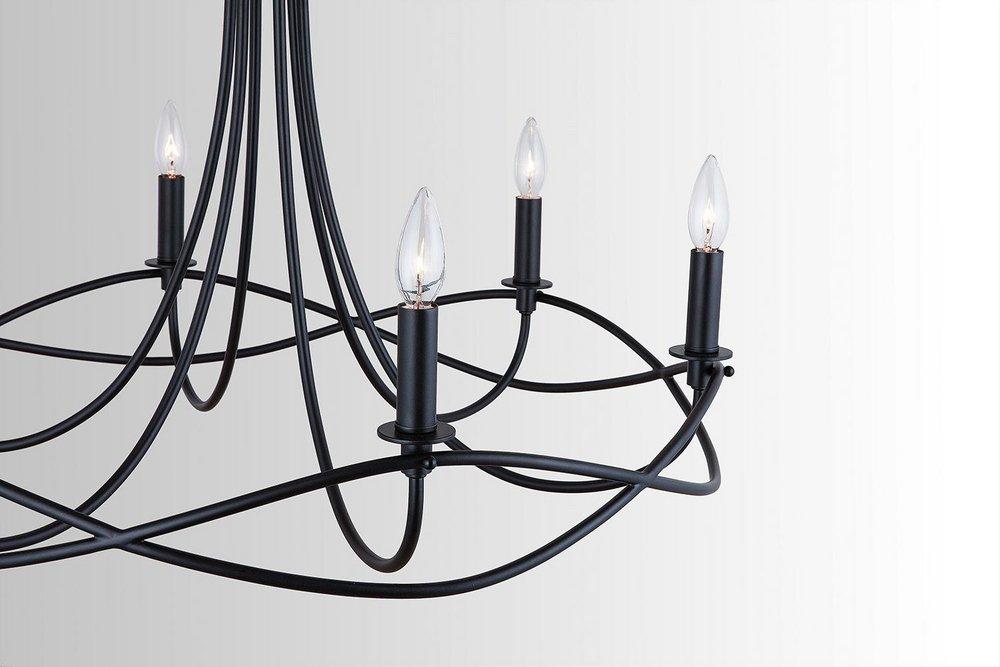 Capital Lighting Matte Black 60W 6-Light Candelabra E-12 Incandescent Chandelier 