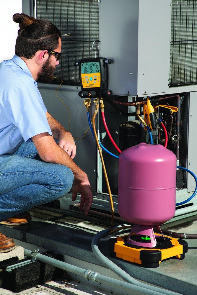 Fieldpiece Instruments Black 3-Port Refrigerant Manifold and Micron Gauge 