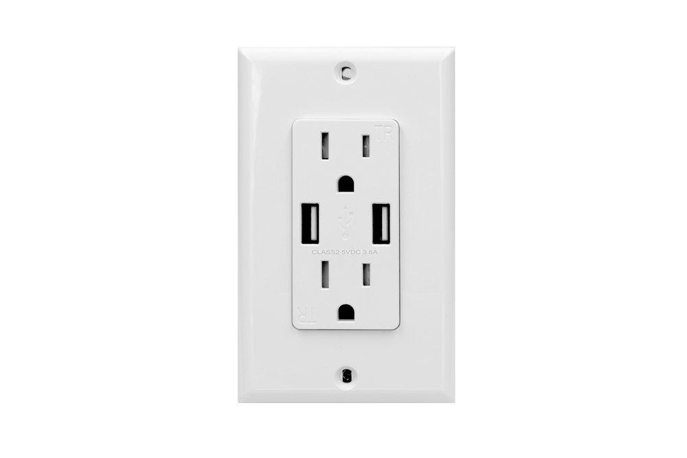 USI Electric White 125V Receptacle (Pack of 10) 