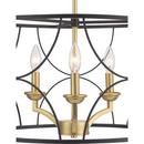 Progress Lighting Matte Black 3 Light 18-1/8 in. Chandelier 
