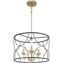 Progress Lighting Matte Black 3 Light 18-1/8 in. Chandelier 