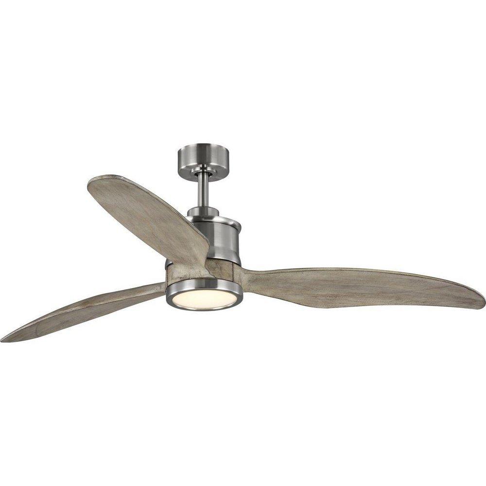 Progress Lighting Brushed Nickel 18W 1-Light LED 3-Blade Ceiling Fan 