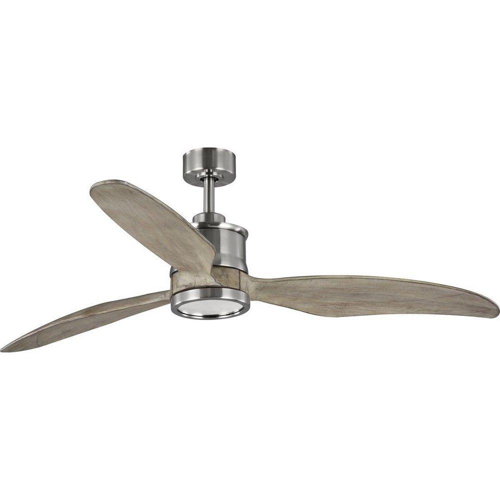 Progress Lighting Brushed Nickel 18W 1-Light LED 3-Blade Ceiling Fan 