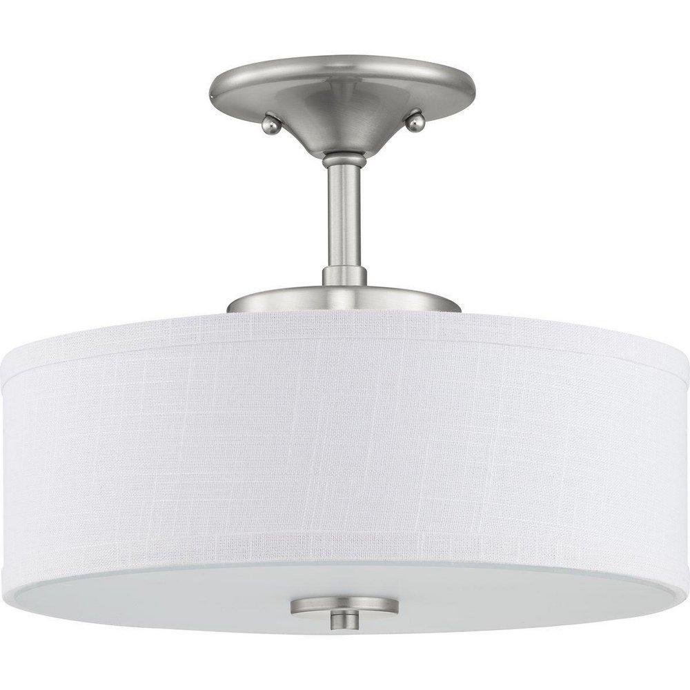 Progress Lighting Brushed Nickel 17W 1-Light LED Semi-Flush Mount Ceiling Fixture 