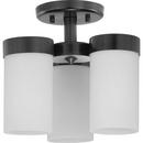 Progress Lighting Matte Black 3-Light Medium E-26 Incandescent Semi-Flush Mount Ceiling Fixture in Matte Black 