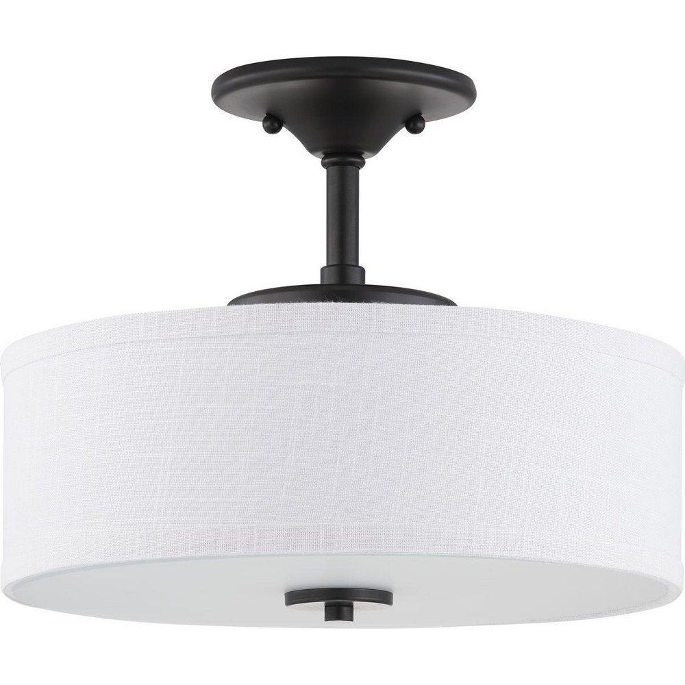 Progress Lighting Graphite 17W 1-Light LED Semi-Flush Mount Ceiling Fixture 