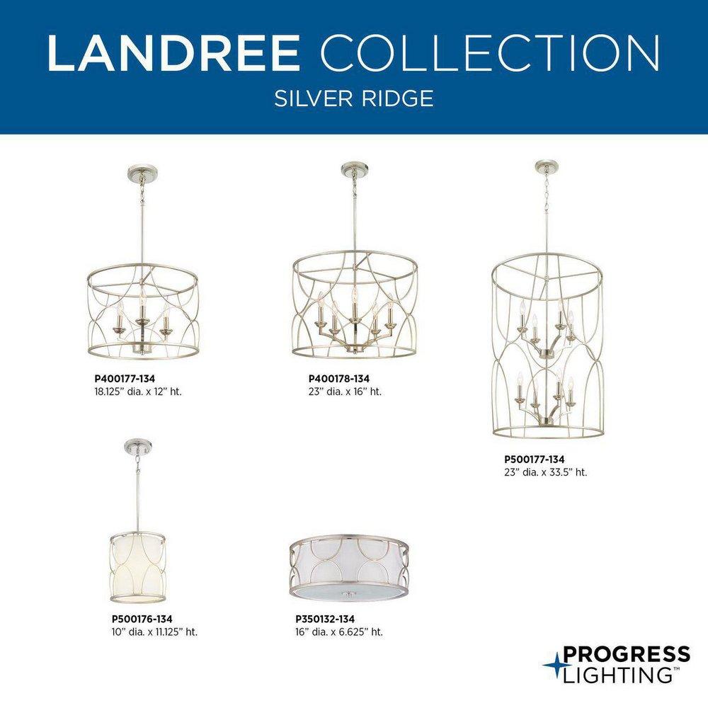 Progress Lighting Silver Ridge 18-1/8 in. 60W 3-Light Candelabra E-12 Incandescent Chandelier 