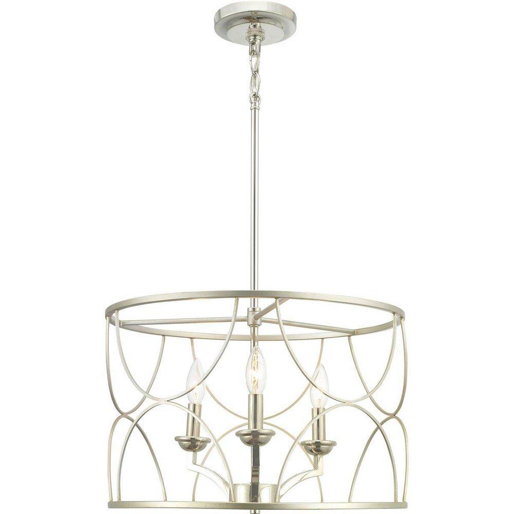Progress Lighting Silver Ridge 18-1/8 in. 60W 3-Light Candelabra E-12 Incandescent Chandelier 