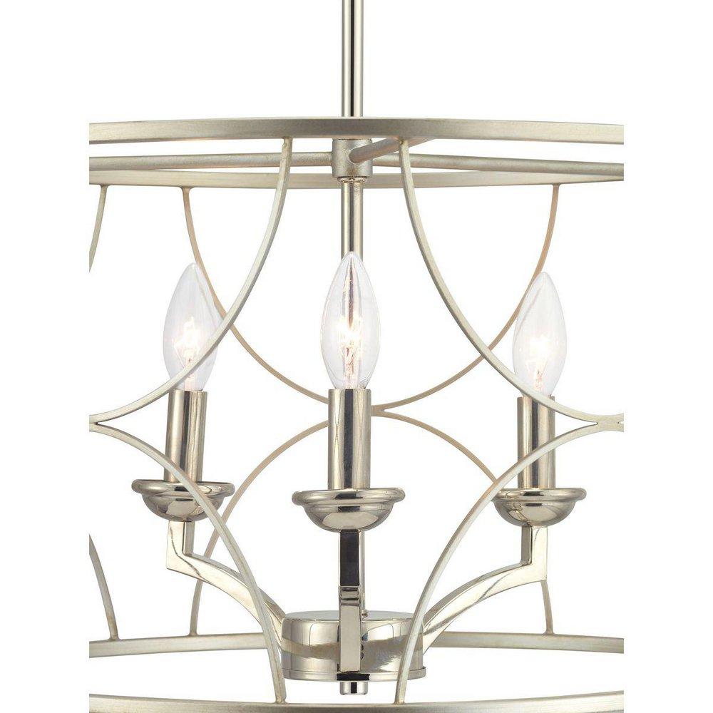 Progress Lighting Silver Ridge 18-1/8 in. 60W 3-Light Candelabra E-12 Incandescent Chandelier 