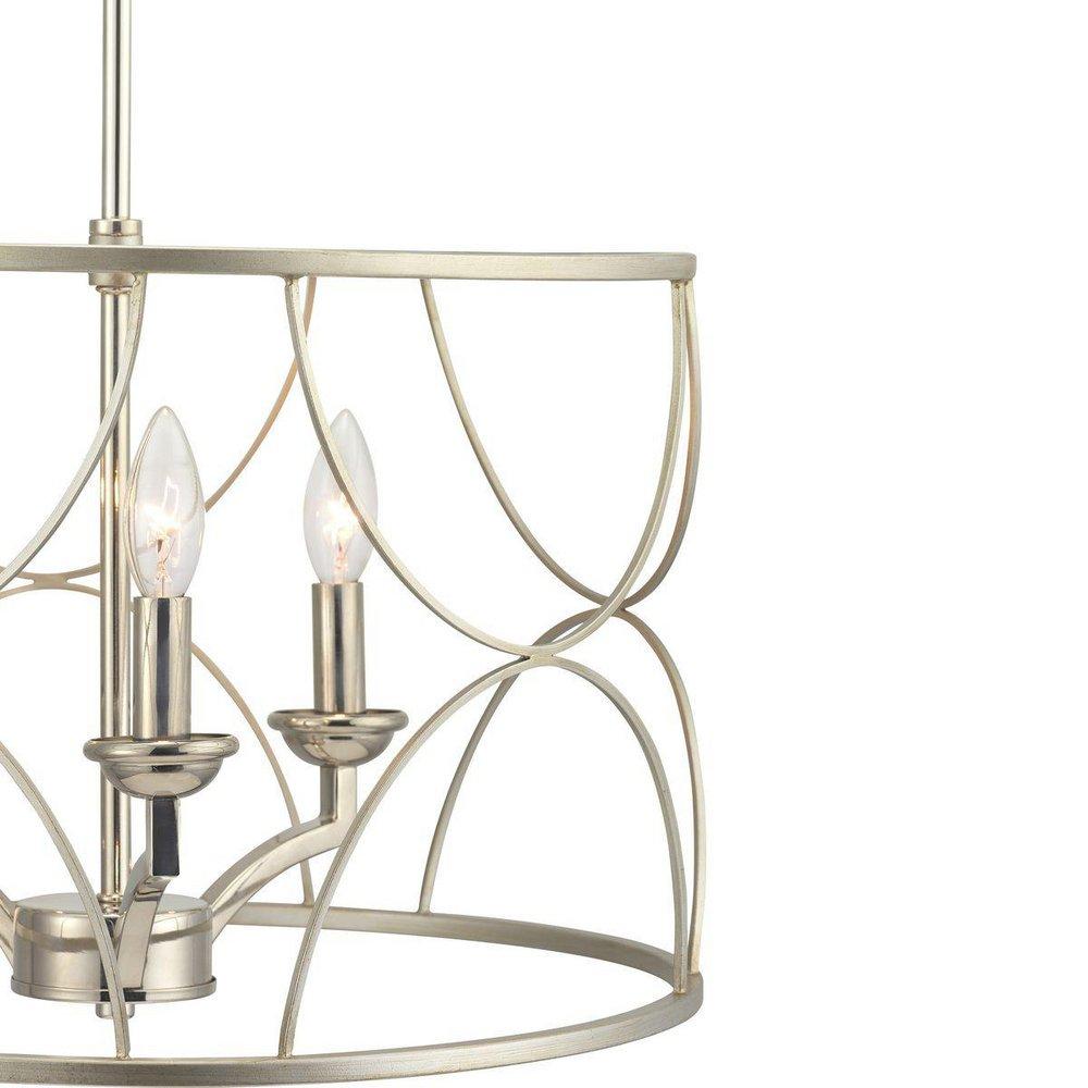 Progress Lighting Silver Ridge 18-1/8 in. 60W 3-Light Candelabra E-12 Incandescent Chandelier 