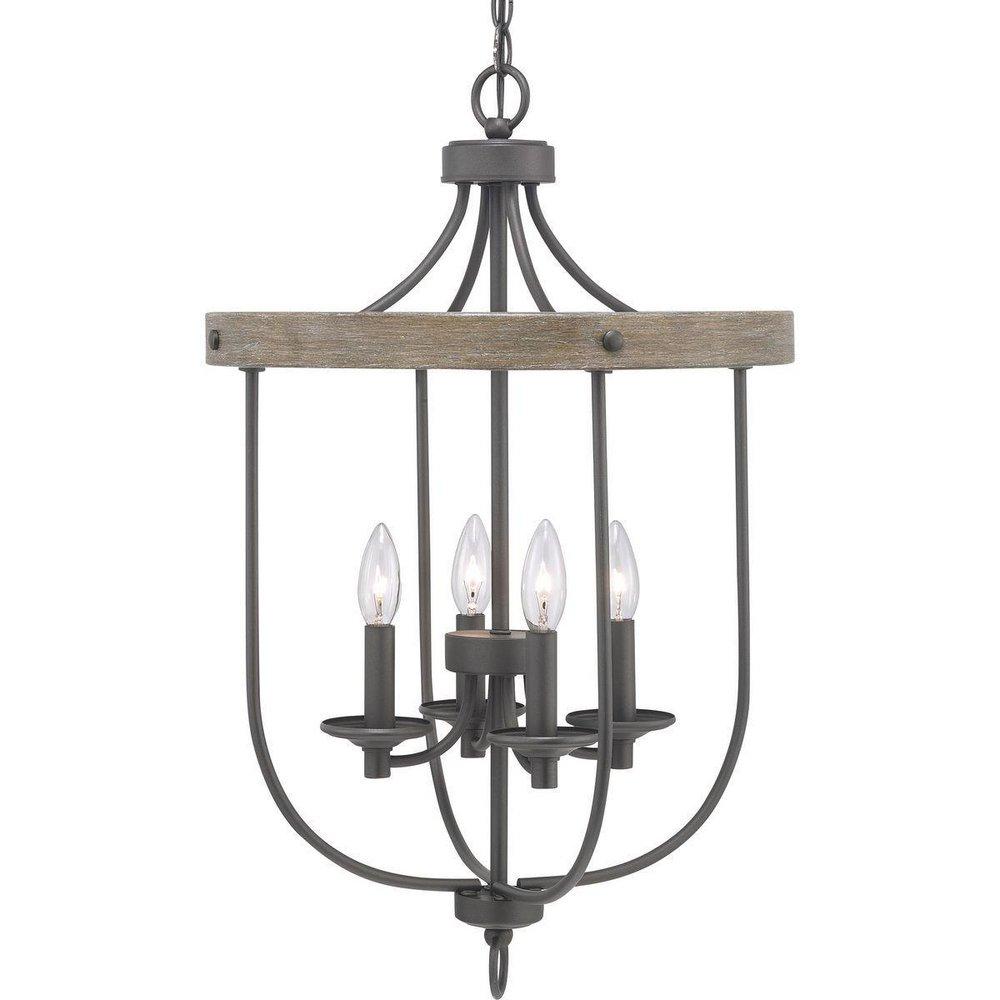 Progress Lighting Graphite 60W 4-Light Candelabra E-12 Incandescent Foyer Lighting 