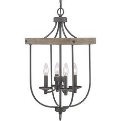 60W 4-Light Candelabra E-12 Incandescent Foyer Lighting in Graphite