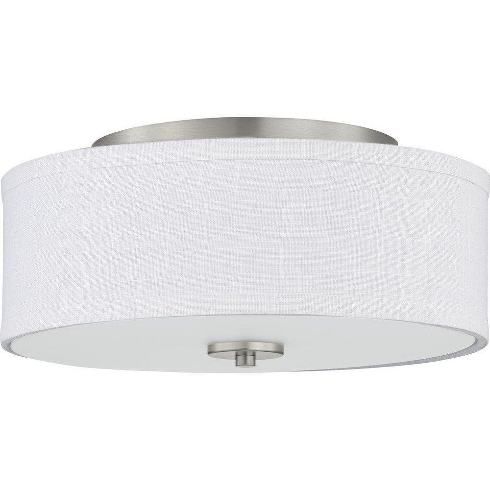 Progress Lighting Brushed Nickel 13 in. 17W 1-Light LED Flush Mount Ceiling Fixture 