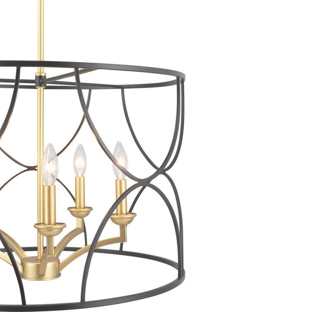 Progress Lighting Matte Black 5 Light 23 in. Chandelier 