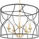 Progress Lighting Matte Black 5 Light 23 in. Chandelier 