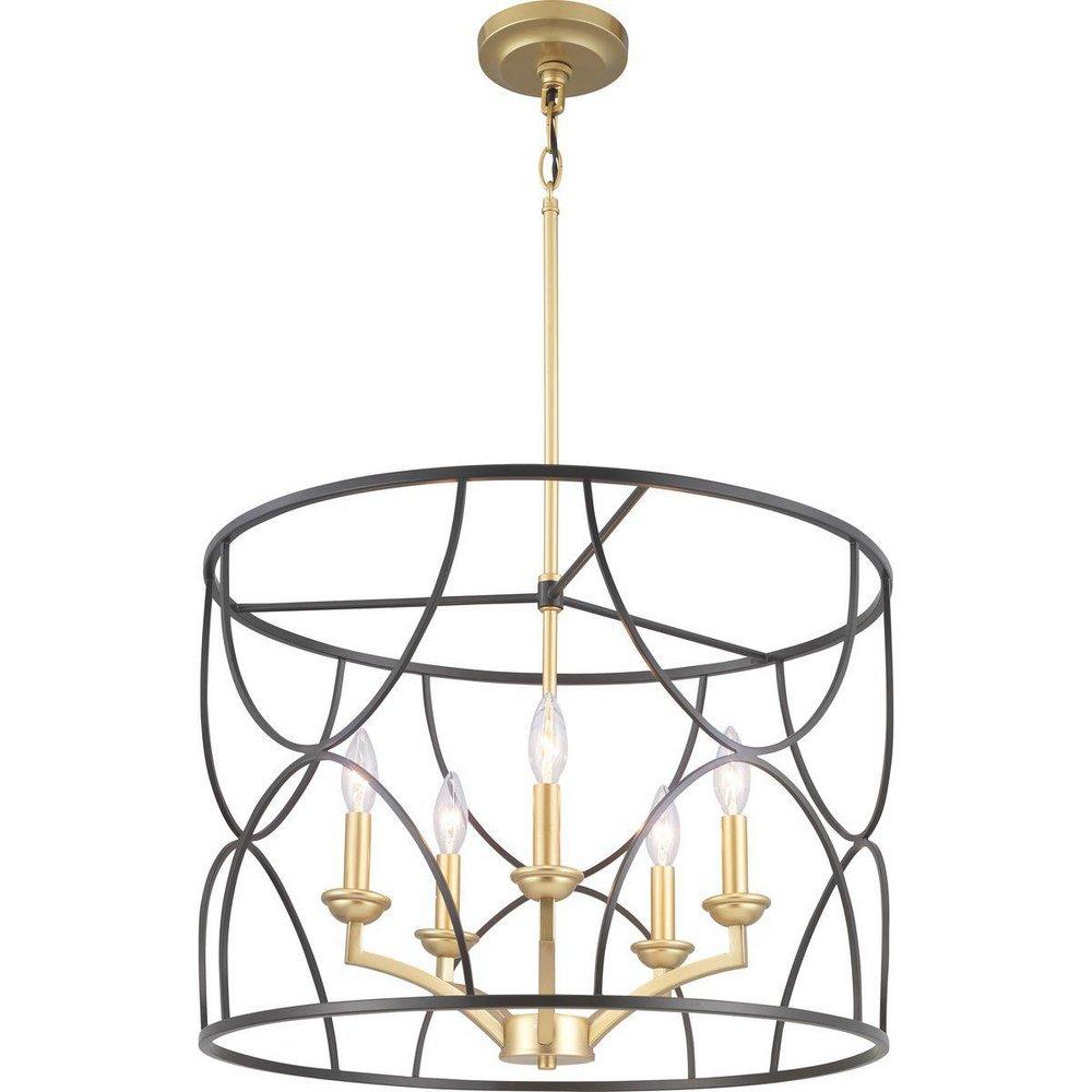 Progress Lighting Matte Black 5 Light 23 in. Chandelier 