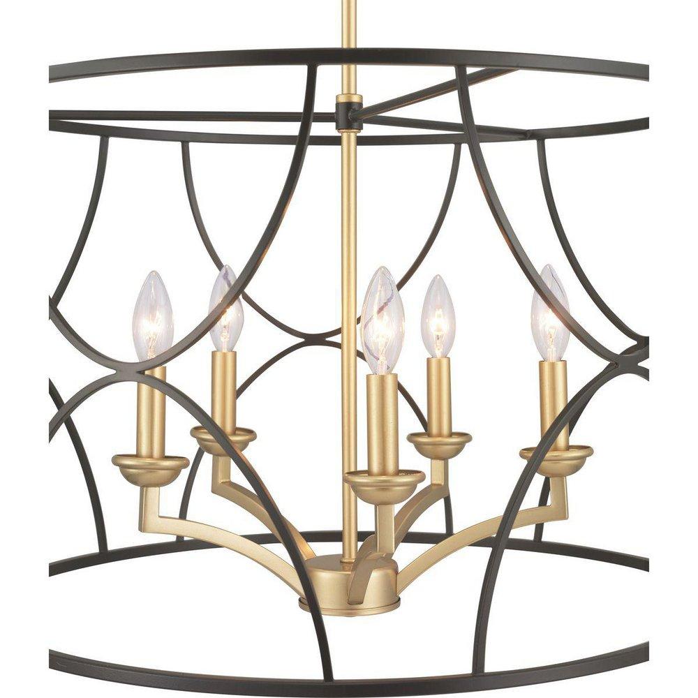 Progress Lighting Matte Black 5 Light 23 in. Chandelier 