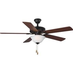 52 in. 5-Blade Ceiling Fan with Etched Light Kit in Architectural Bronze