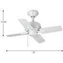 Progress Lighting White 24W 4-Blade Ceiling Fan 