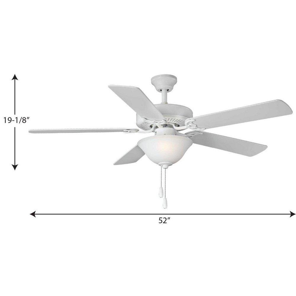 52 in. 5-Blade Ceiling Fan with Etched Light Kit in White image number 0
