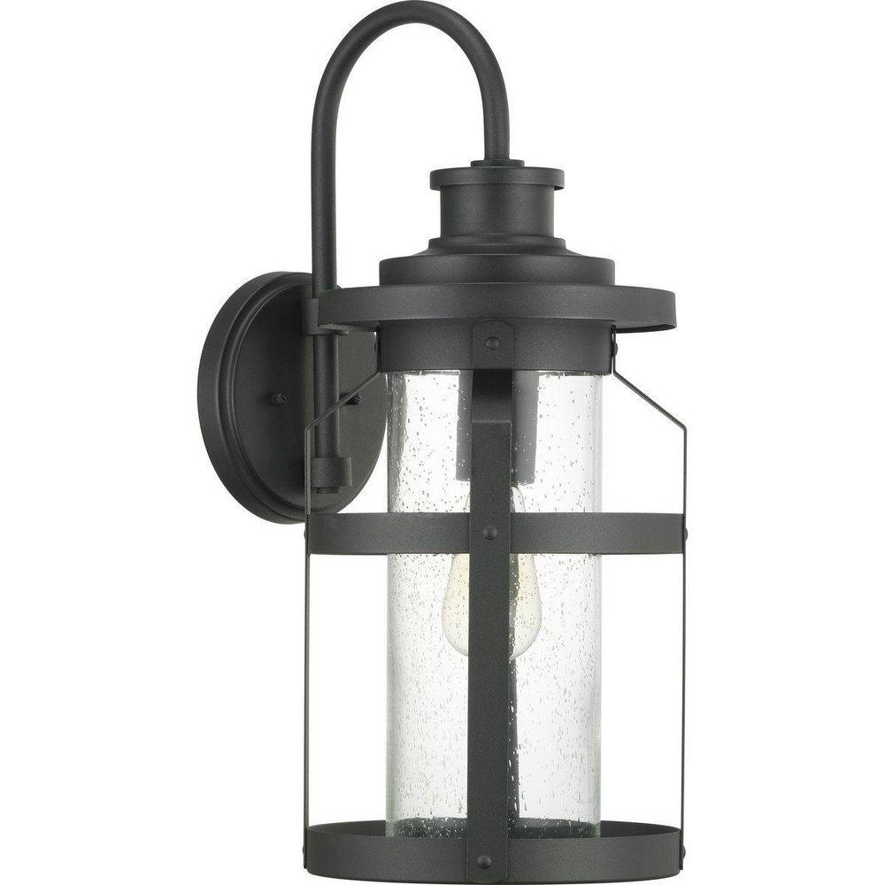 Progress Lighting Black 9-3/8 in. 100W 1-Light Medium E-26 Incandescent Outdoor Wall Sconce 