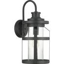 9-3/8 in. 100W 1-Light Medium E-26 Incandescent Outdoor Wall Sconce in Black