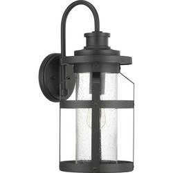 9-3/8 in. 100W 1-Light Medium E-26 Incandescent Outdoor Wall Sconce in Black