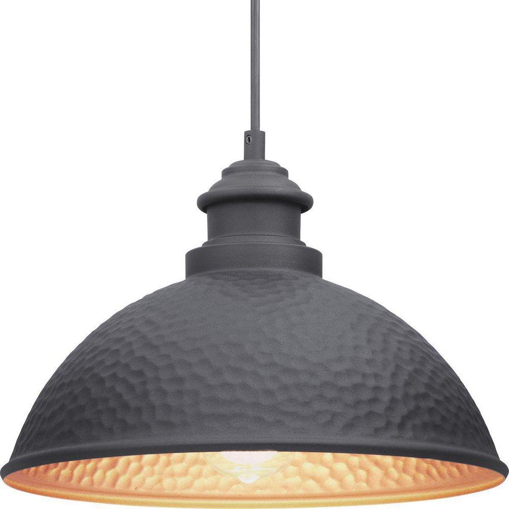 Progress Lighting Black 100W 1-Light Medium E-26 Incandescent Outdoor Pendant 