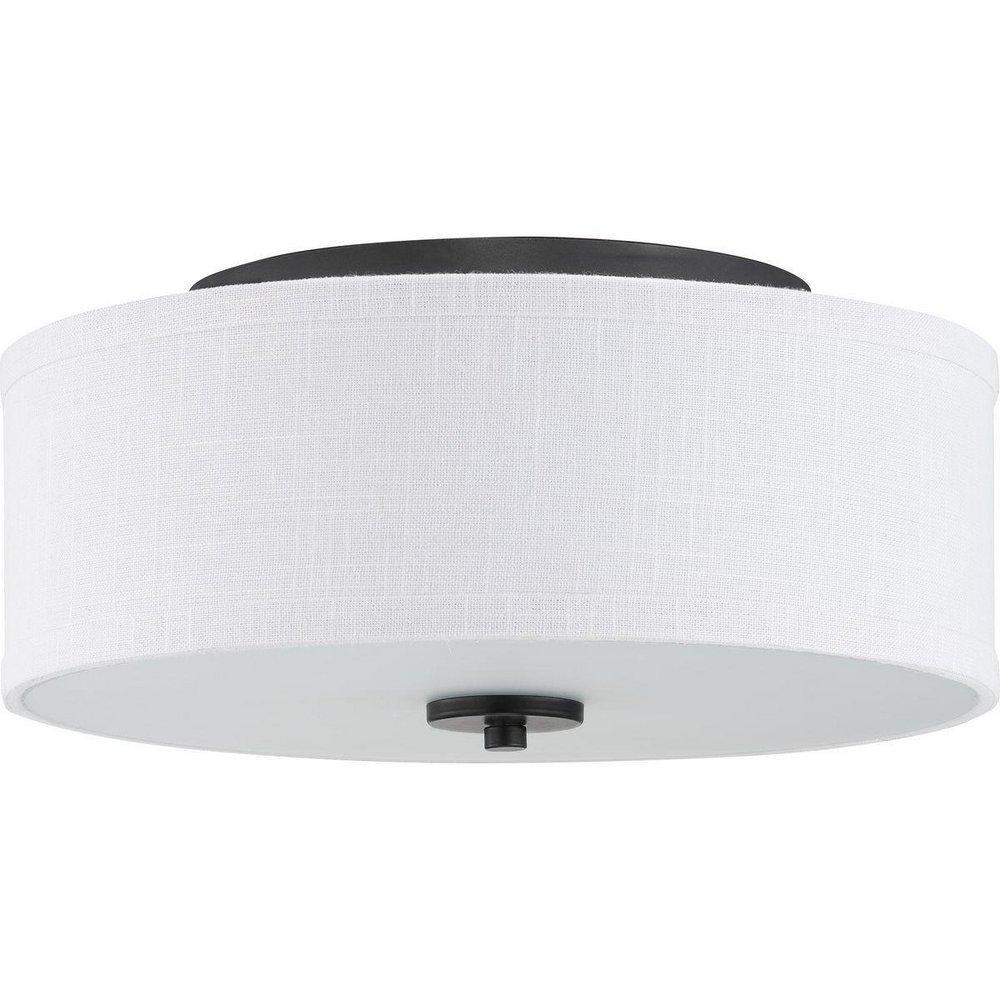 Progress Lighting Graphite 13 in. 17W 1-Light LED Flush Mount Ceiling Fixture 
