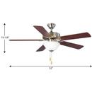 Progress Lighting Brushed Nickel 52 in. 8.5W 1-Light Medium E-26 LED Ceiling Fan 