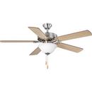 Progress Lighting Brushed Nickel 52 in. 8.5W 1-Light Medium E-26 LED Ceiling Fan 
