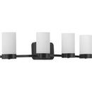 Progress Lighting Matte Black 400W 4-Light Medium E-26 LED Vanity Fixture 